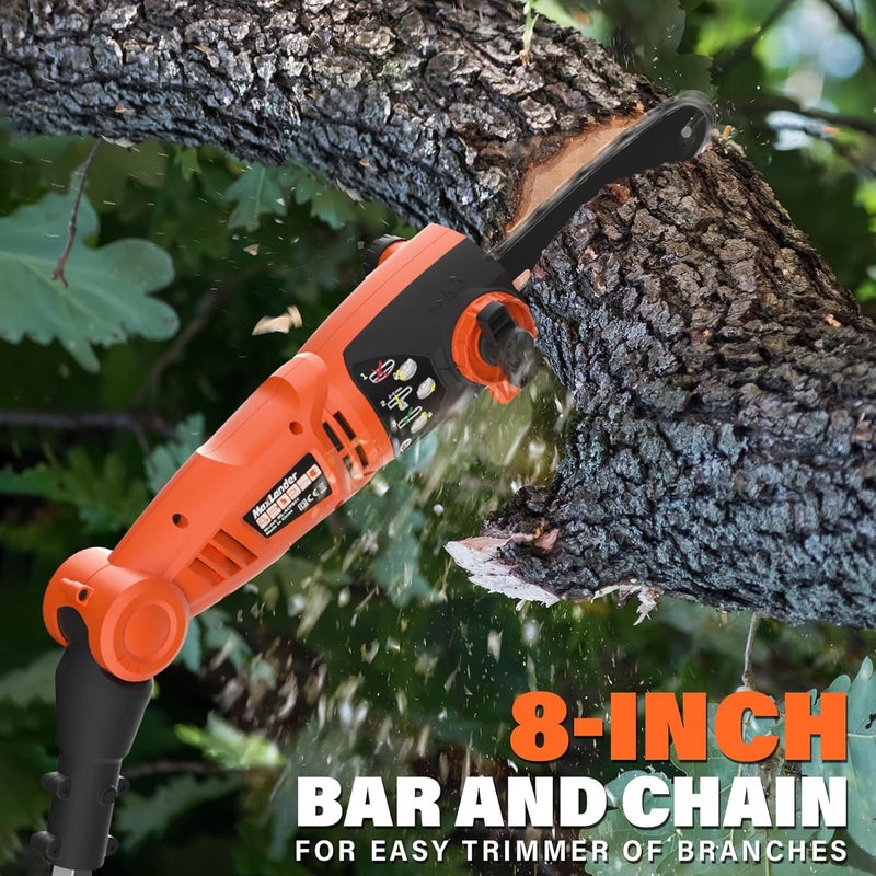 MAXLANDER 8-Inch Electric Pole Saw Corded - 6 Amp Pole Saws for Tree Trimming, 15-Feet MAX Reach Pole Saw, 31ft/s Cutting Speed - Easy Tree Trimming & Tool-Free Setup - Image 2
